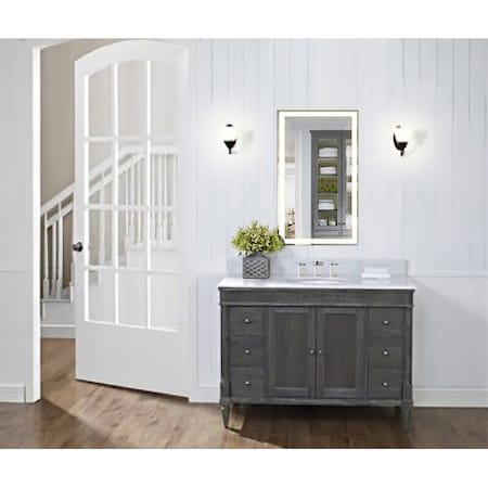 Ketcham Polished Edge Mirror with Frosted Glass Inset LED Mirror, 20 W, 100/240 VAC - 50/60 Hz. CRI >= 85 RAD-2030